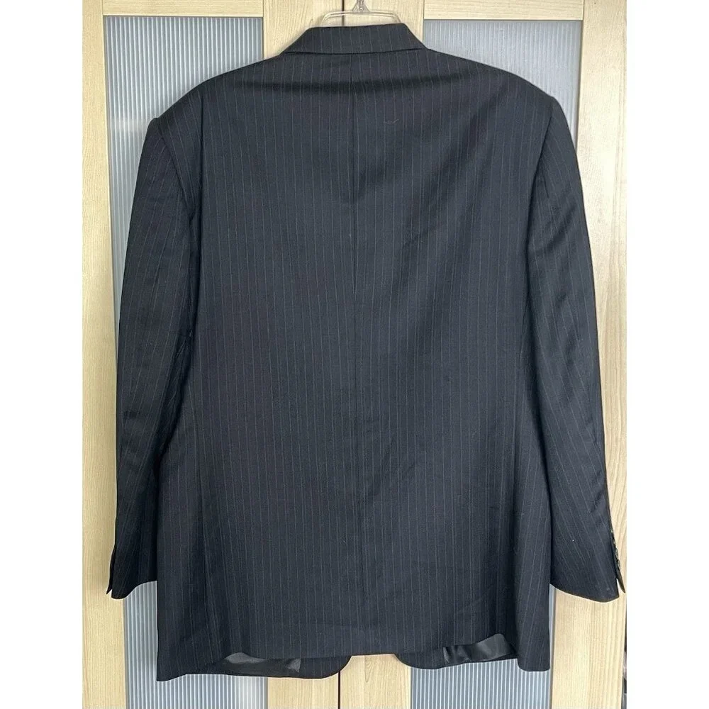 Oscar De La Renta Mens Black Suit Blazer Jacket 1Wool Size‎ 42R Preppy Career